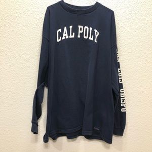 Mens Vintage XXL Cal Poly San Luis Obispo Crew Neck Long Sleeve Tee SLO